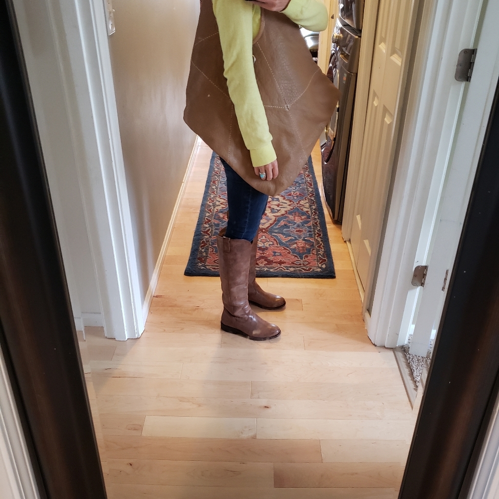 HUGE LSL Italian Leather Shopping Bag Purse
